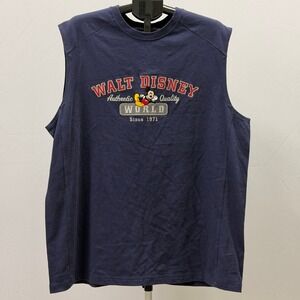 Walt Disney World Mickey Mouse Sleeveless T-Shirt Men's XXL Navy Blue Since 1971